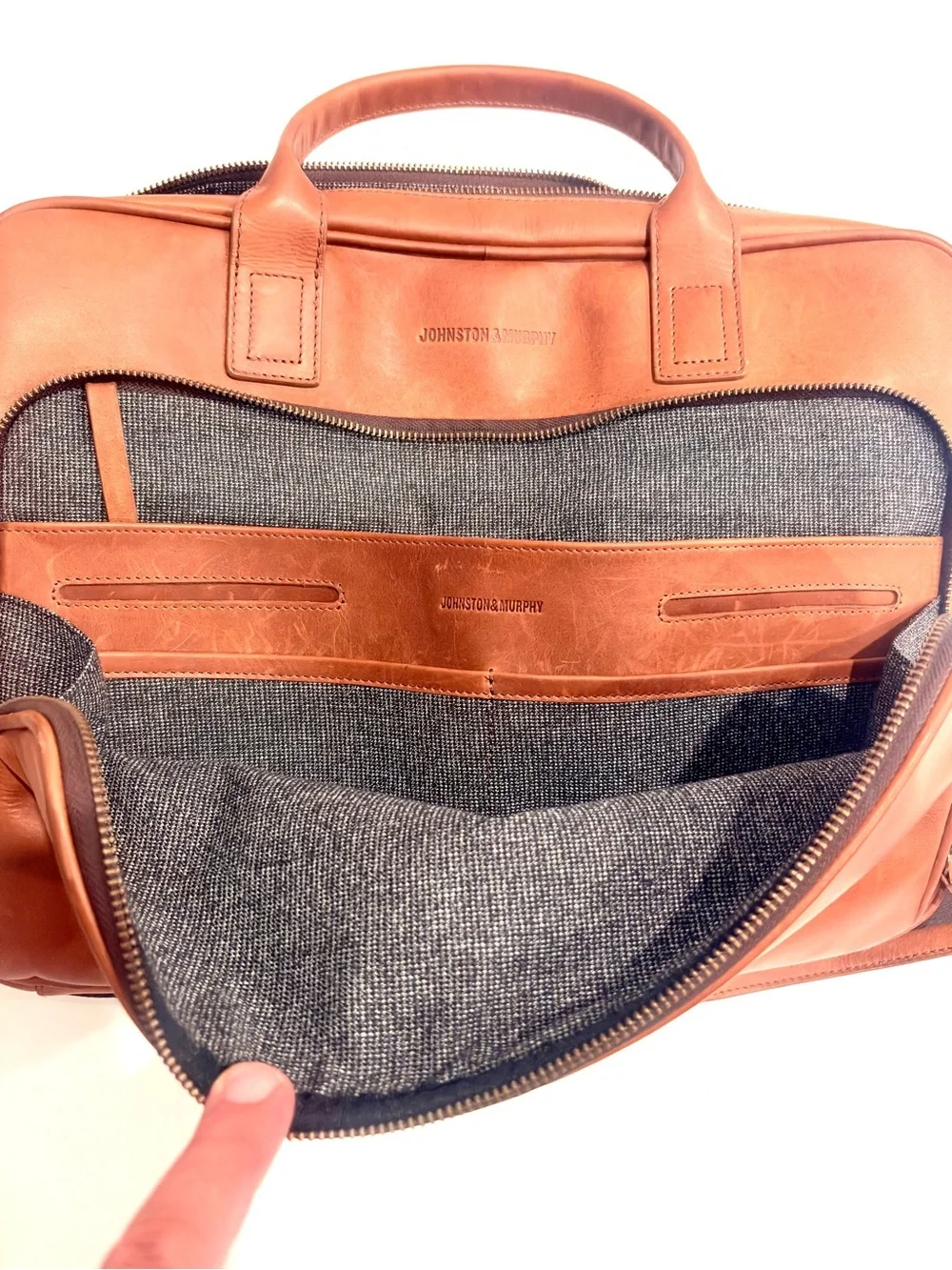 Johnston & Murphy Rhodes Tan Briefcase